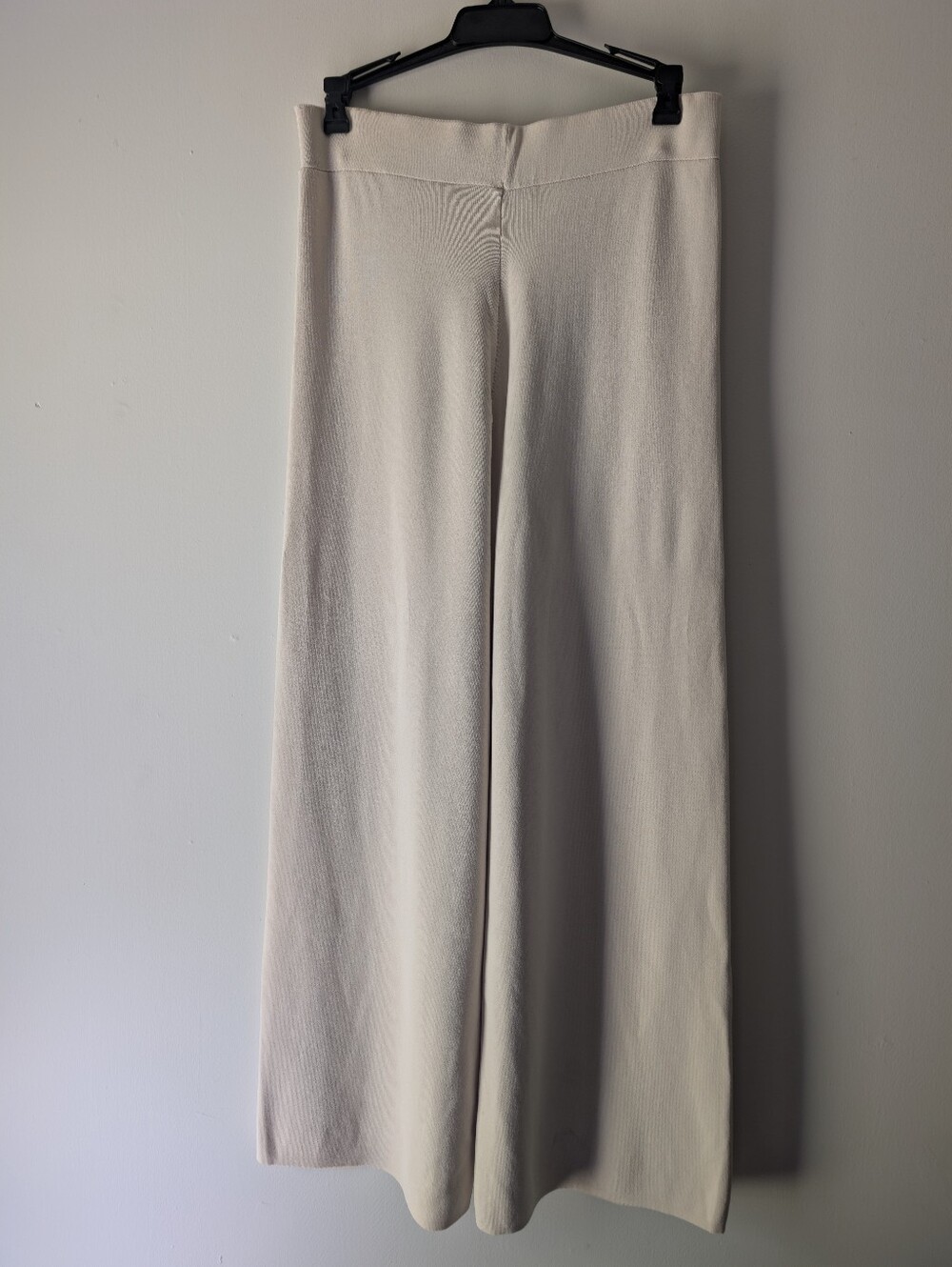 Zara Wide Leg Pants Cream Beige High Rise Size M